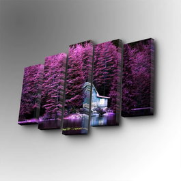 Wallity Cuadro decorativo en lienzo de 5 piezas 5PUC-104